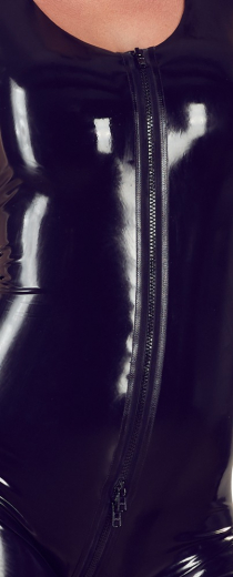 Latex Catsuit m. Reissverschluss ärmellos
