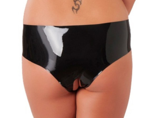 Latex Hipster Panty schrittoffen