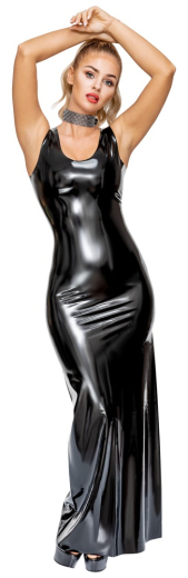 Latex Dress Floor length w. Shoulder Straps