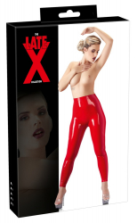 Latex Leggings taillenhoch rot