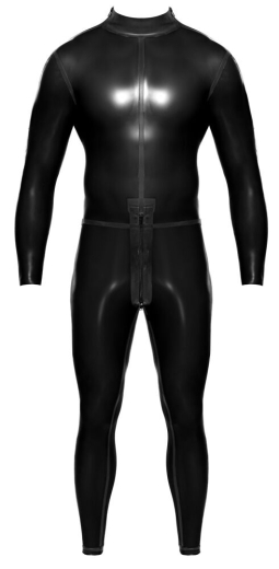 Latex Overall langarm rauchschwarz-transparent m. Schritt-Reissverschluss von LATE-X Fetischmode kaufen