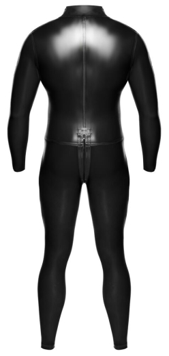Latex Overall langarm rauchschwarz-transparent mit Schulter- & Schritt-Reissverschluss von LATE-X kaufen