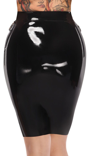 Latex Rock m. O-Ringen & Reissverschluss knielang Bund mit Metallringen von LATE-X Fetischmode günstig kaufen