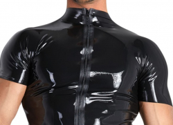 Latex Shirt f. Herren m. Reissverschluss