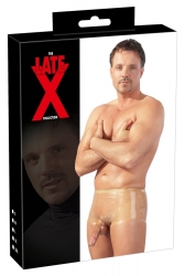 Slip en latex avec étui pénien Kondomslip transparent