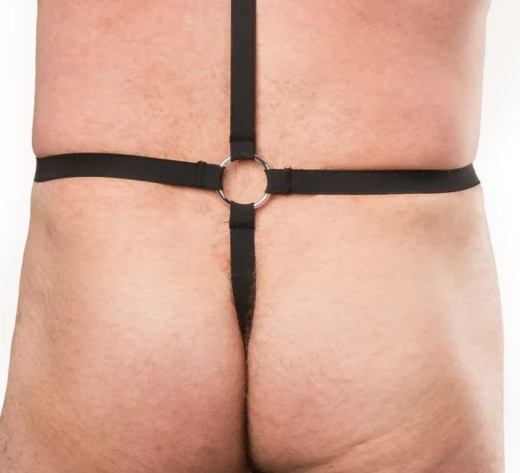 Leder Body-Harness m. G-String fürHerren Nappa- & Spaltleder mit kugelförmigen Ziernieten von RIMBA kaufen
