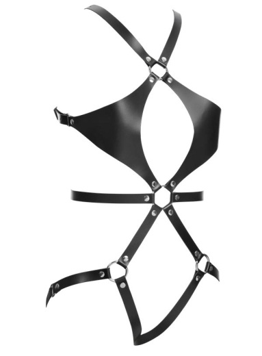 Leather Body-Harness w. Buckles for Women adjustablew. elastic Band @Buttocks soft Split-Leather by RIMBA buy