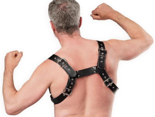 Leather Chest Harness w. Pockets LUX luxurious Nappa Leather & soft Suede Straps by Buckles adjustable buy cheap