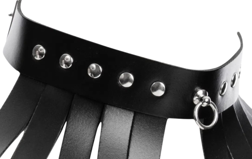 Leather Chest Harness backless Stripes adjustable by Eyelet reinforced Straps & Buckles with O-Ring by RIMBA buy cheap