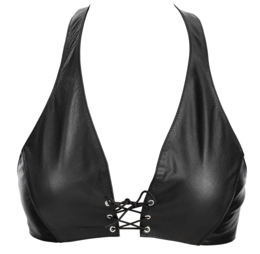 Leder Bustier m. Schnürung & Nackenträger mit Druckknöpfen im Nacken verstellbar weiches Nappaleder kaufen