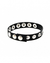 Leder Cockring m. Nieten & Druckverschluss