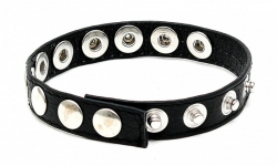 Leder Cockring m. Nieten & Druckverschluss