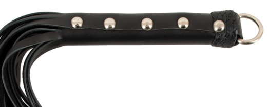 Leather Flogger Whip short w. studded Handle Beginner