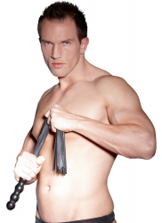 Leder Flogger-Peitsche m. Holzgriff Wellen
