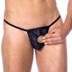 Leder G-String m. Penisöffnung Showmaster