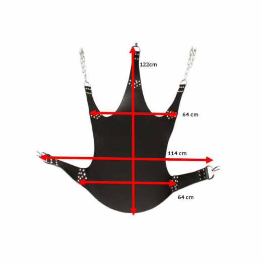 Leder Hängematte Sex-Sling 5-Punkte schwarz-blau