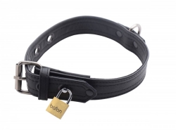 Leder Halsband abschliessbar Spezial schwarz