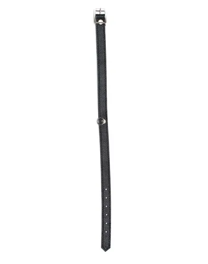 Leder Halsband extra schmal m. Ring einstellbar über 6 Positionen von 32cm-44cm m. Domniete von RIMBA kaufen