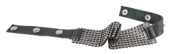 Leder Halsband m. Strass