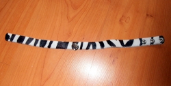 Leder Halsband Zebra mit Ring