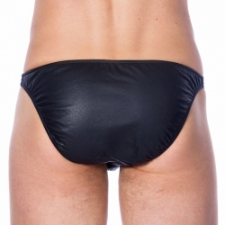 Leder Herren Slip m. Gummizug & Reissverschluss