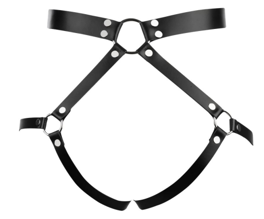 Leather Hip-Harness w. O-Rings Waist Belt & Thigh Straps adjustable by Buckles Bondage-Harness by RIMBA buy