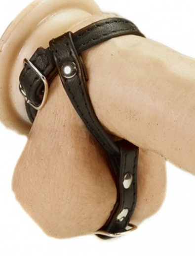 Leather Cock & Balls Harness w. Buckles LUX