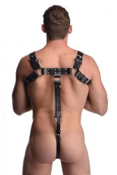 Lederriemen Harness m. Cockring British Bulldog