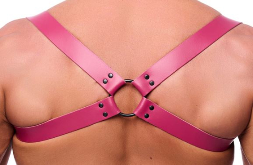 Leder Rückenharness m. Schulterriemen pink L-XL aus starkem Rindsleder mit Schnallen von THE RED günstig kaufen