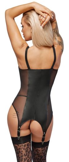 Leather Suspender Shirt w. Mesh-Inserts & Zipper Neckline with Buckle-Detail adjustable Straps buy cheap