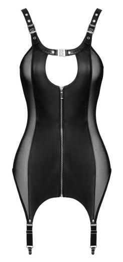 Leather Suspender Shirt w. Mesh-Inserts & Zipper adjustable Shoulder Straps & Garters by ZADO buy cheap