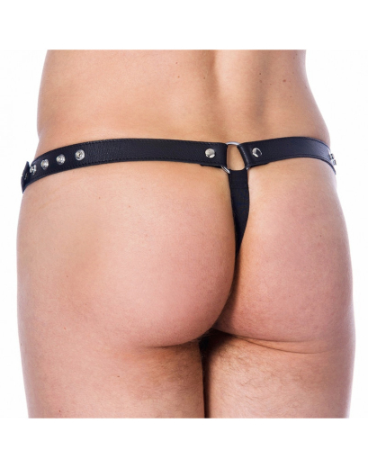 Leder String m. Druckknöpfen & Nieten Stripper