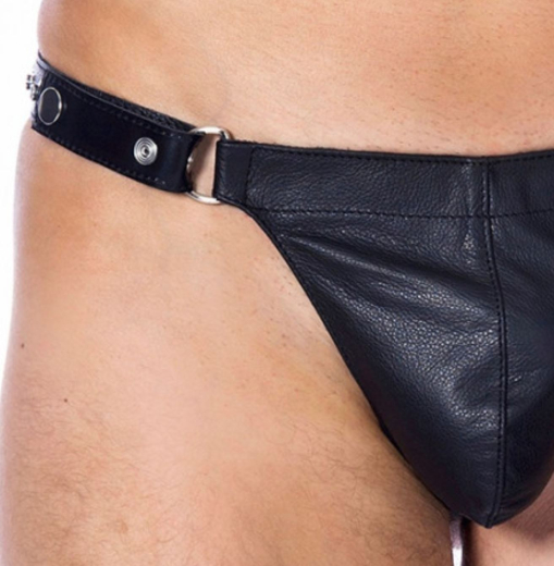 Leder String m. Druckknöpfen Stripper