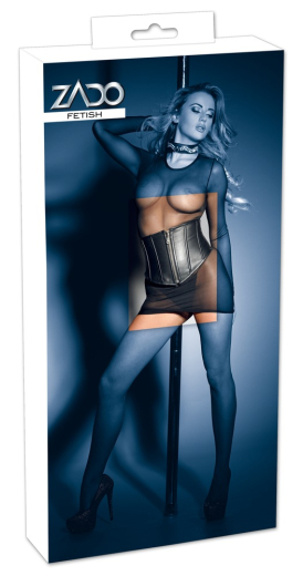 Leather Waist Chincher Corset ZADO black