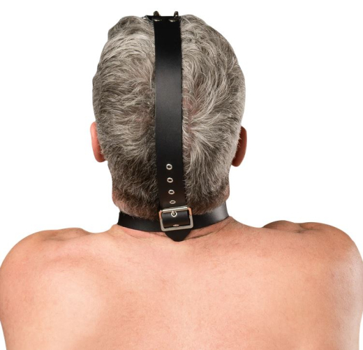 Lederhalsband m. Kopfriemen & Nasenhaken zieht den Kopf nach hinten BdSM Kopf-Fessel Sattelleder verstellbar kaufen