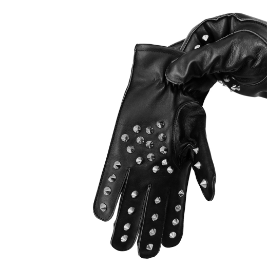 Lederhandschuhe m. Spitznieten Spanking Gloves innen gefüttert mit stacheligen Innenflächen von BLACK LABEL kaufen