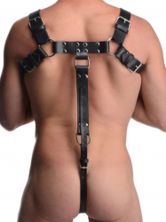 Lederriemen Harness m. Cockring British Bulldog