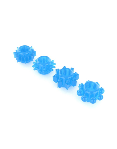 Glowing Cock Rings Lovetoy Luminate 4-Pc Set TPE