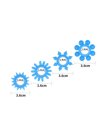 Glowing Cock Rings Lovetoy Luminate 4-Pc Set TPE