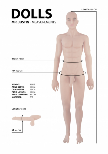 Liebespuppe männlich Real Doll Justin