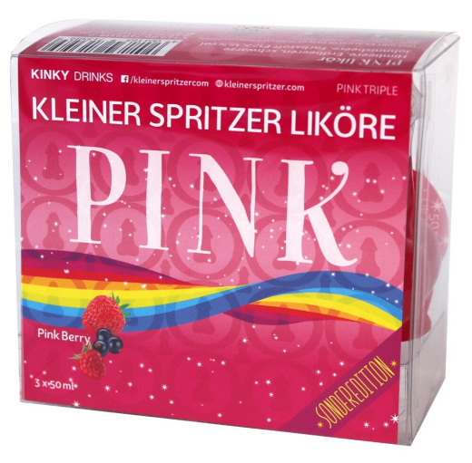 Liqueur Kleiner Spritzer Pink Berry 3x5cl w. Raspberry Strawberry & Blackcurrant Party Drink in Penis-shaped Bottles buy