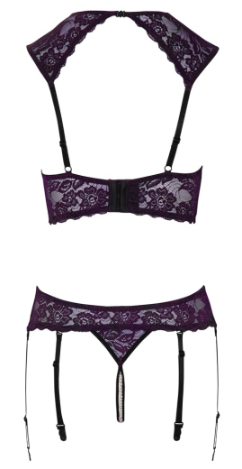Longline-Hebe-BH & Strapsstring ouvert m. Perlenketten