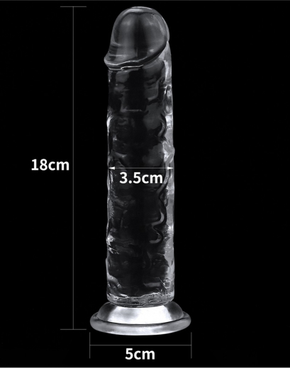 Lovetoy Strap-on Dildo m. Saugbasis 7-Inch transparent TPE