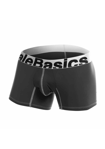 Male Basics Boxershorts Mikrofaser schwarz atmungsaktiv & hochelastisch mit breitem weissem Bund günstig kaufen