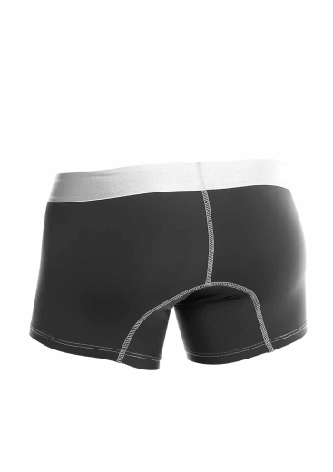 Male Basics Boxershorts Mikrofaser schwarz atmungsaktiv & hochelastisch mit breitem Bund & Schriftzug günstig kaufen