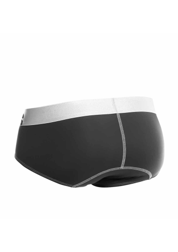 Male Basics Brief Microfiber black highly elastic with wide Waistband with Male-Basics-Logo & lifting Effect buy cheap