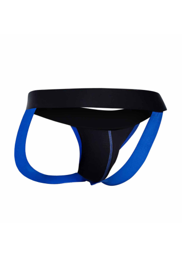 Male Basics Jock Neon blau elastisch schwarz m. neonblauem Beutel & Nähten von MALE BASICS günstig kaufen