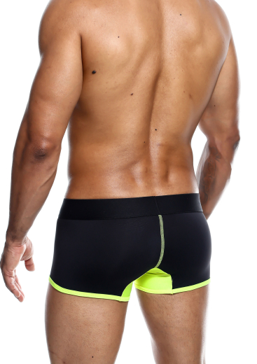 Male Basics Shorts Neon gelb elastisch & atmungsaktiv schwarz mit neonblauem Beutel & Beinabschlüssen kaufen