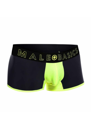 Male Basics Shorts Neon gelb elastisch & atmungsaktiv schwarz mit neonblauem Beutel & Beinabschlüssen günstig kaufen