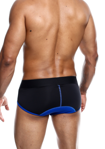 Male Basics Herrenslip Neon blau elastisch & atmungsaktiv schwarz mit neonblauem Beutel & Beinabschlüssen kaufen